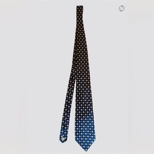 Silk Westbury Collection men’s tie 58”L purple & cream geo weave preowned